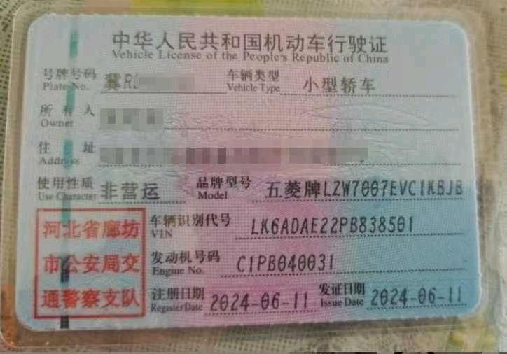 廊坊市24年五菱汽车缤果9